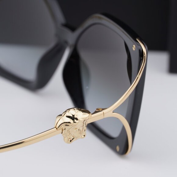 Versace VE4502U GB1/87 Square Sunglasses – Black Gold/Grey Gradient - Picture 5 of 9